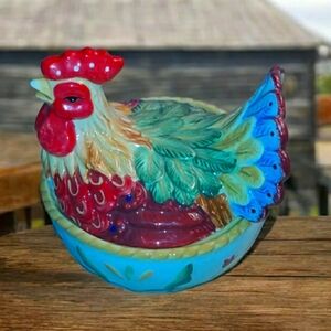 Fitz And Floyd Garden Medley Off. With Ladle